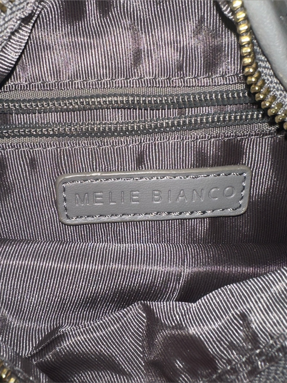 Anthropologie Melie Bianco Mini Brigitte Satchel metallic Gray-NWT - Picture 5 of 11